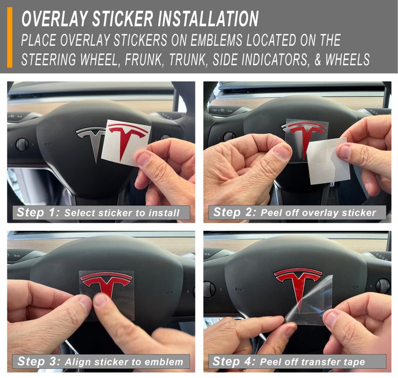 Custom Cut Graphics Logo Decal Overlay Stickers for Tesla Model 3 (2017 to 2023), Standard Wrap, 11-pc Set (Pearl White Multi-Coat) - Image 4